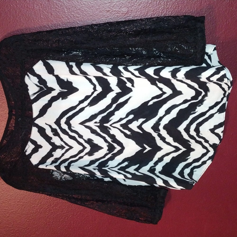 Black and white dress top.